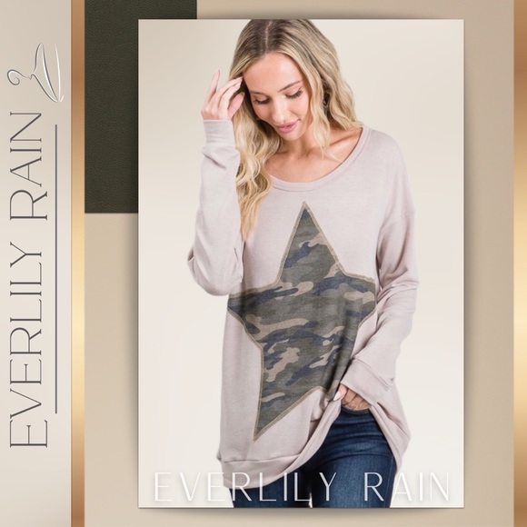 Soft Camo Star Patch Sweatshirt - Picture 4 of 14